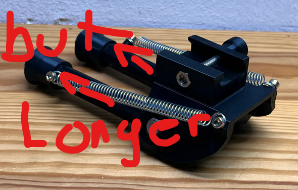 Bipod for Picatinny extended for rifle.