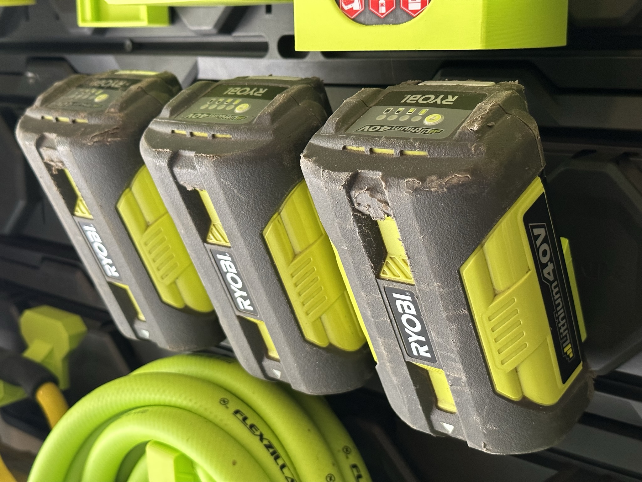 Ryobi Battery Rack System 40V Batteries mount v2 for Ryobi Link by RobC | Download free STL model ...
