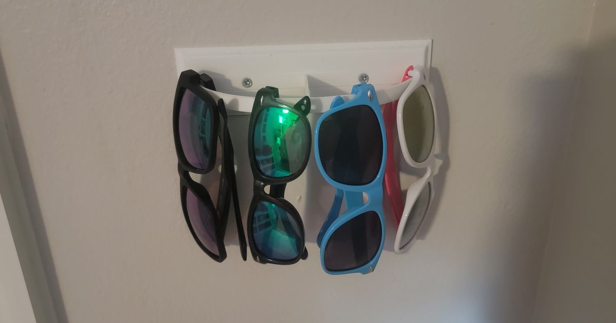 Wall mount Sunglasses Holder by McTech3D Download free STL model