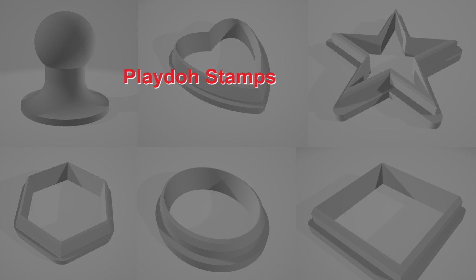 Playdoh Cutters and stamp by McTech3D Download free STL model