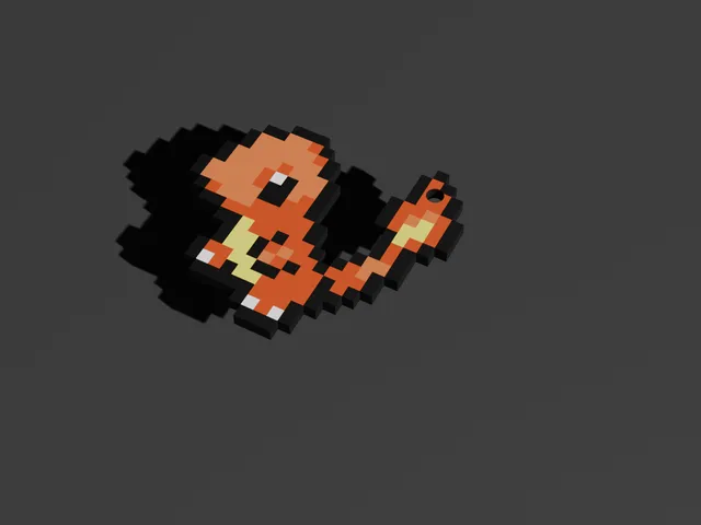 Charmander Pixel Art - Voxel 3D Model - Printable STL