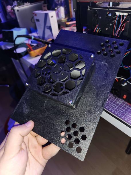 Shortened Voron 0.2 rear electronics fan panel with 92mm fan support by ...