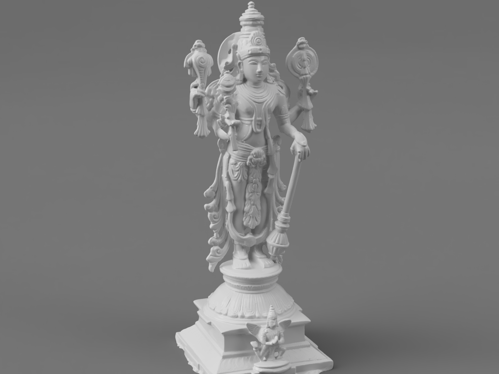 Vishnu the Preserver with Garuda (eagle) - Chola bronze style