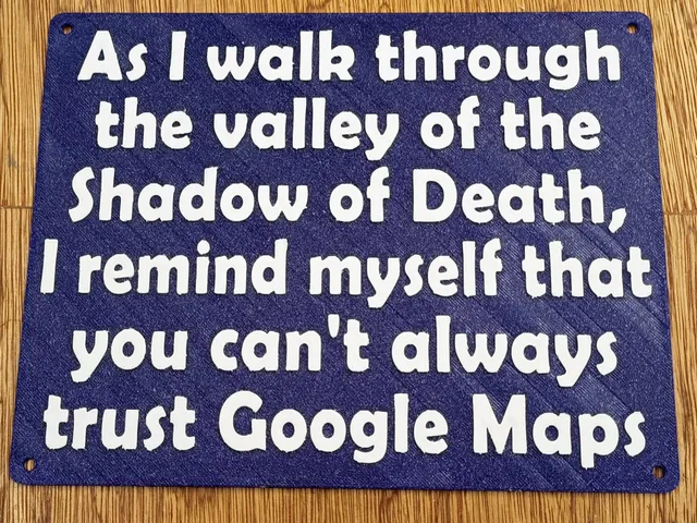 Funny Sign - "As I walk through the valley of the shadow of death..."