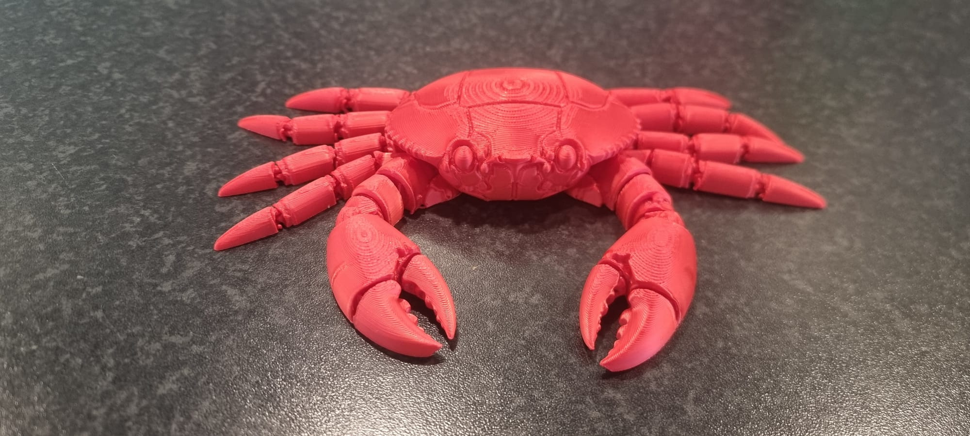 Articulated crab print-in-place flexi fidget toy 3D model