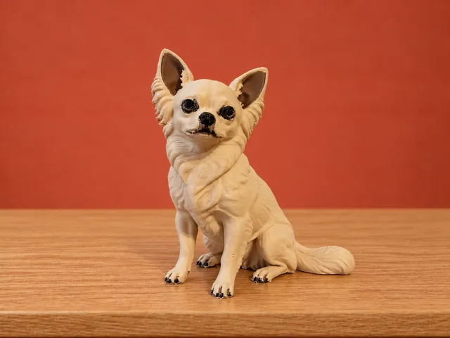 Realistic Chihuahua Longhair Figurine