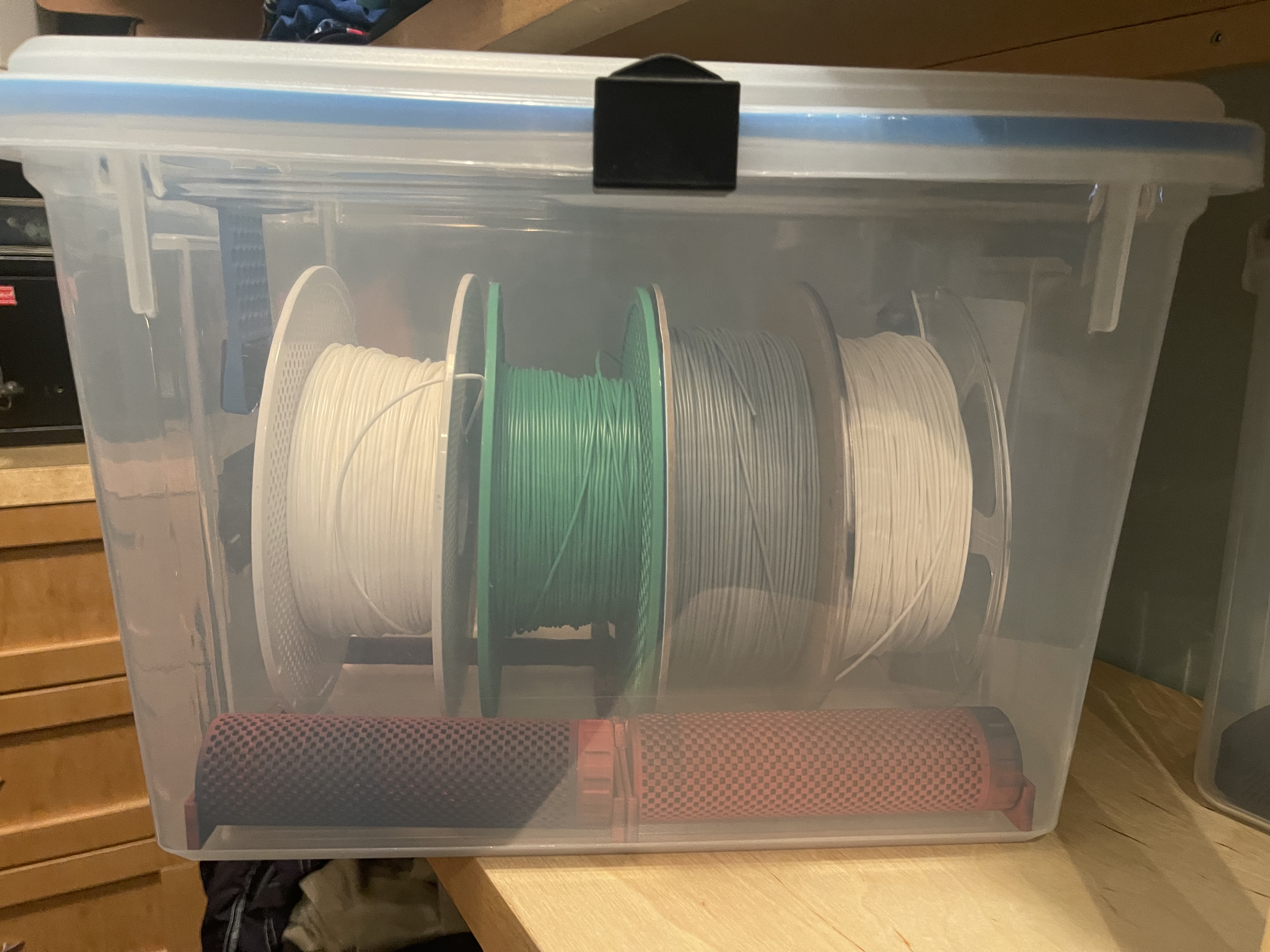 Sterilite 20 qrt 4-spool dry box with desiccants
