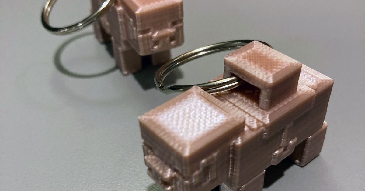 Minecraft Pig Keychain by garlicbreadhotpocket Download free STL model