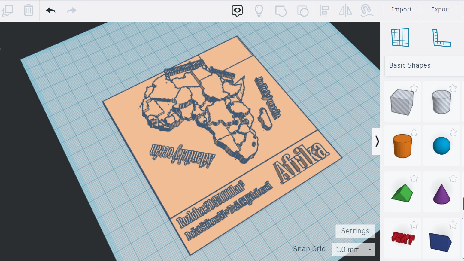 3D Mapa Afrika — miniatura 2