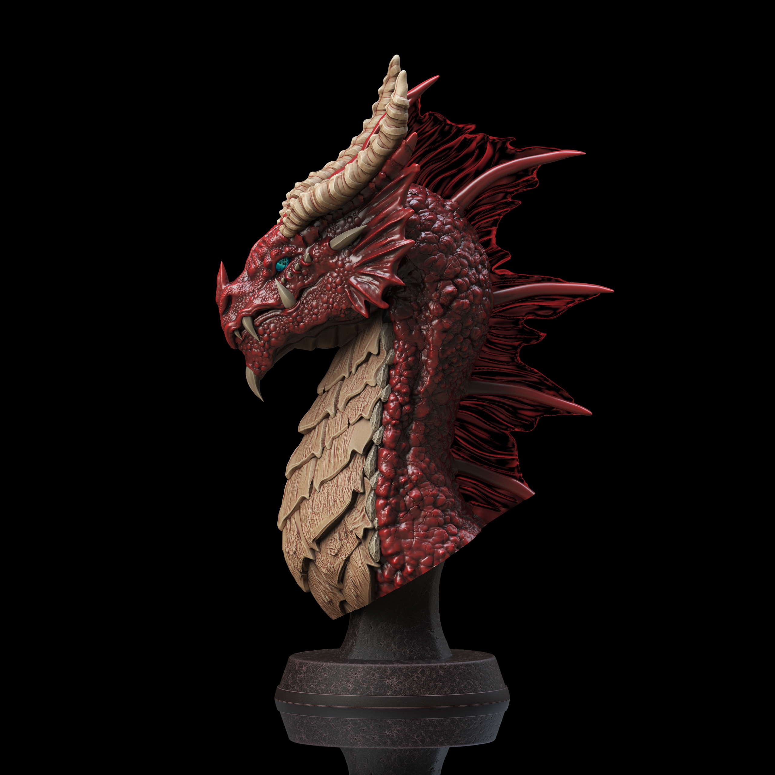 Red Dragon Bust (Pre-Supported)