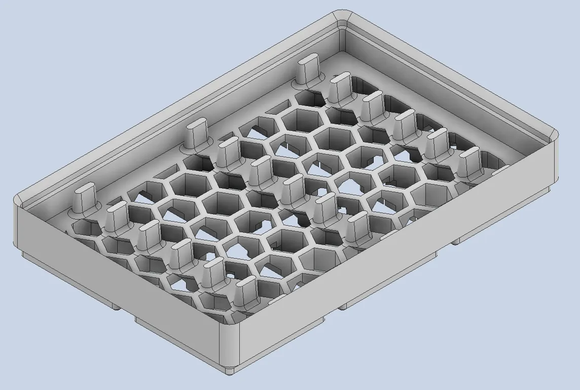Gridfinity tweezers holder 2x3 trussed / hexed (light) by Cami Fra