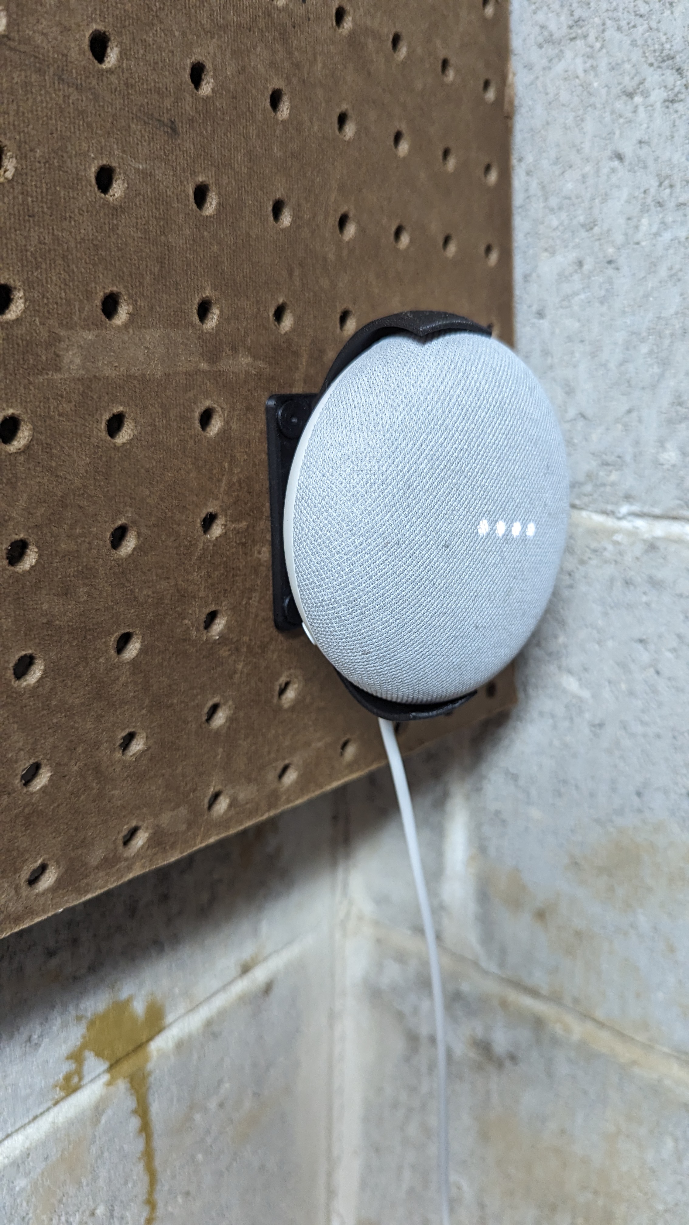 Google Home Mini Pegboard Mount