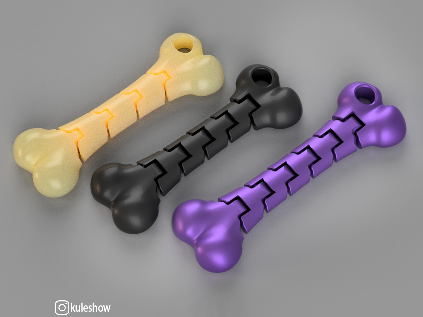Miniatura 6 do modelo 3D Flexible Bone keychain