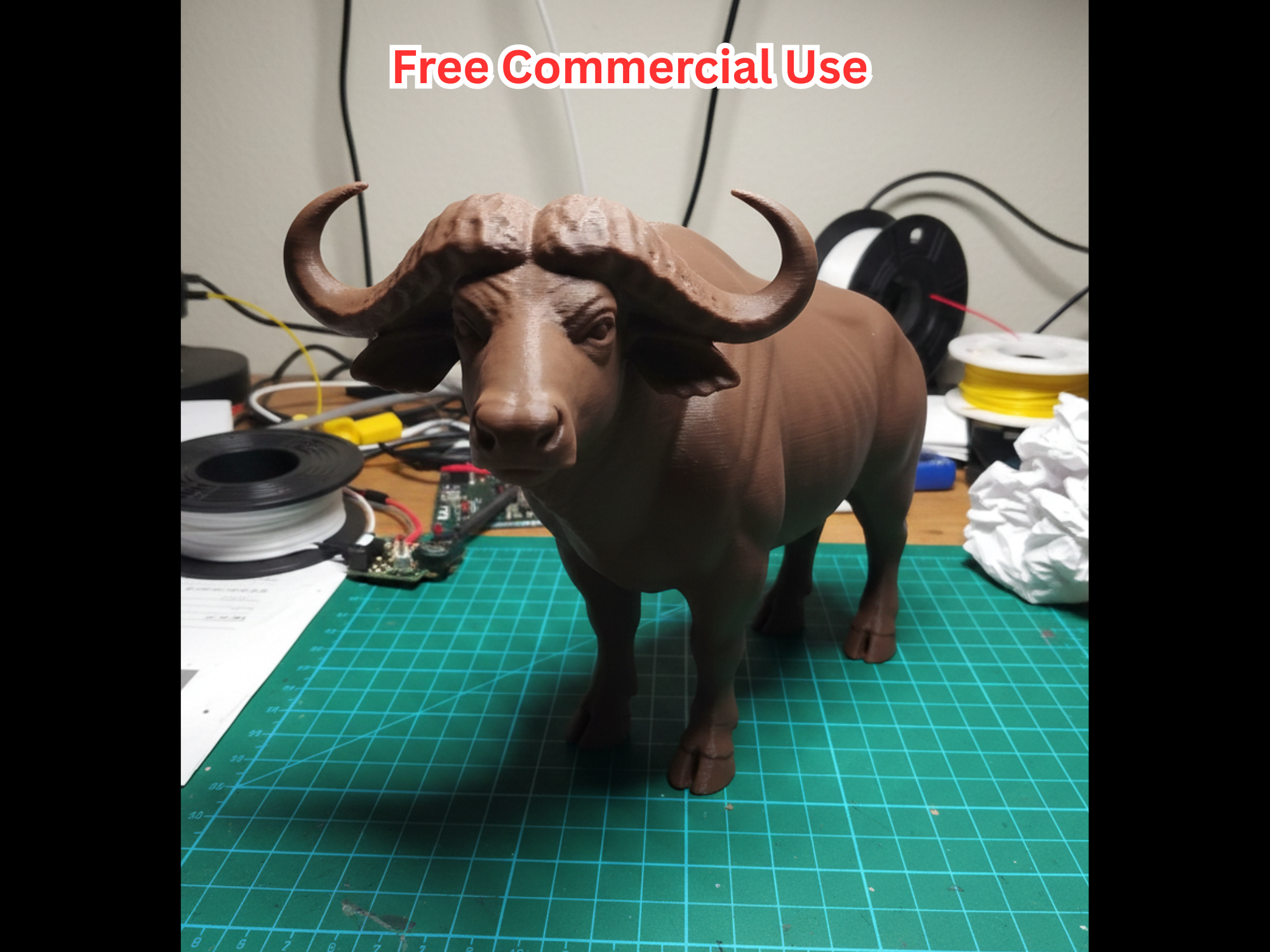 Semi-Realistic African Buffalo Statue