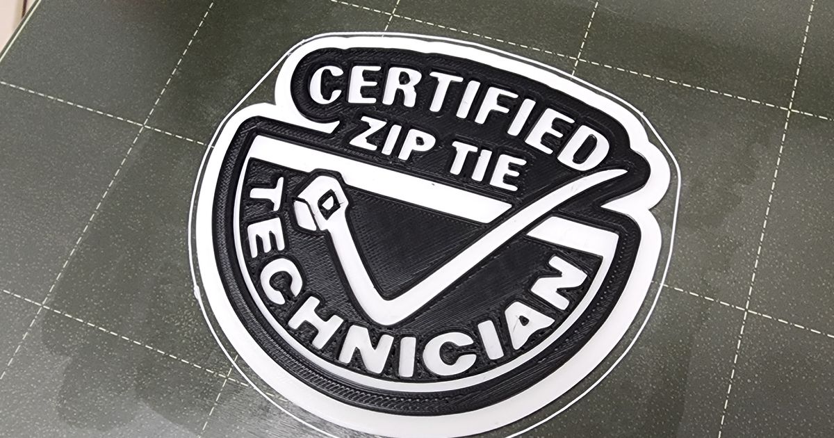 Certified Zip Tie Technician by gabhalling Download free STL model