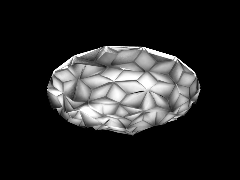 Structured ceiling lamp, tilted cubes