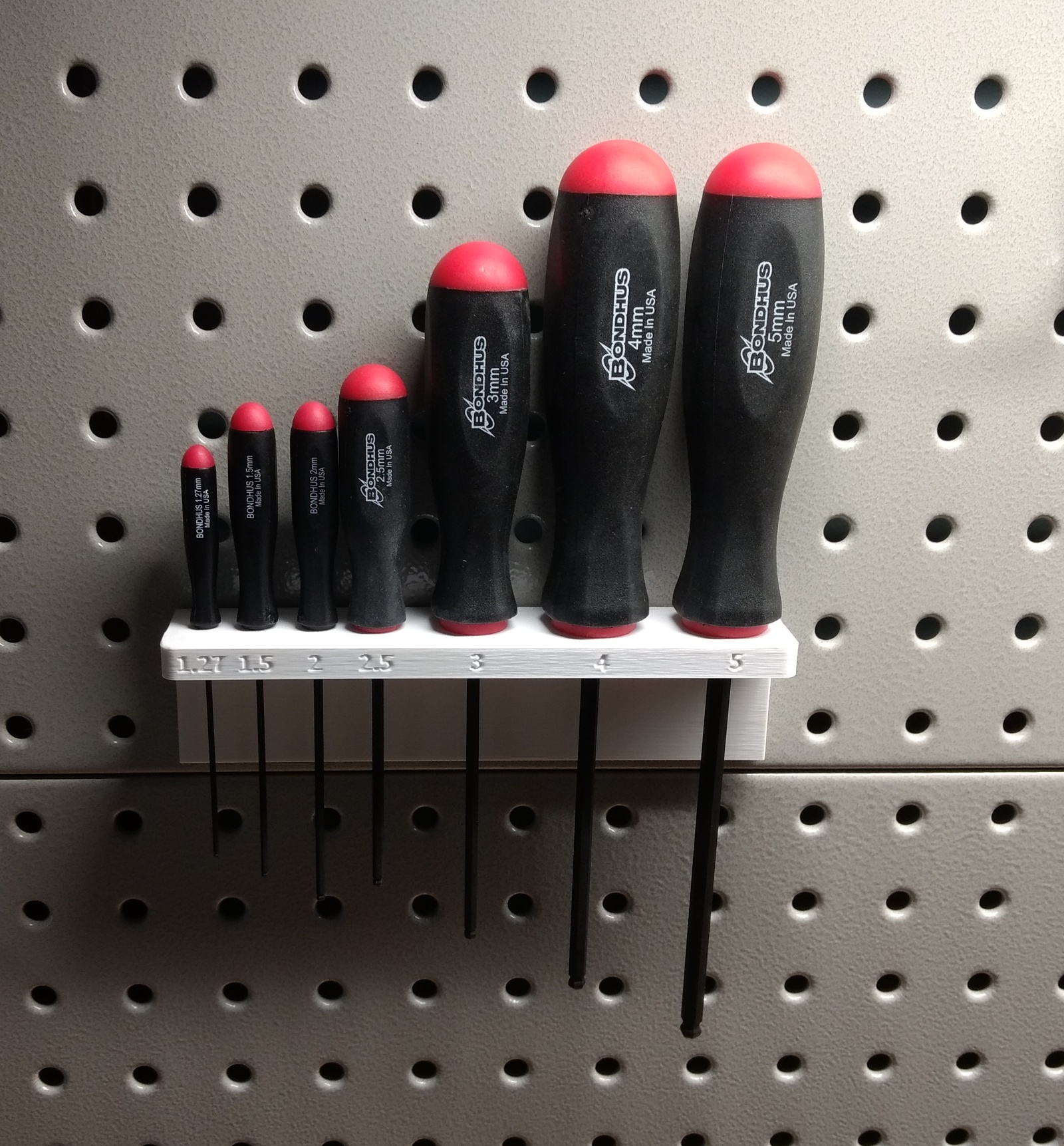 Pegboard hex driver set holder