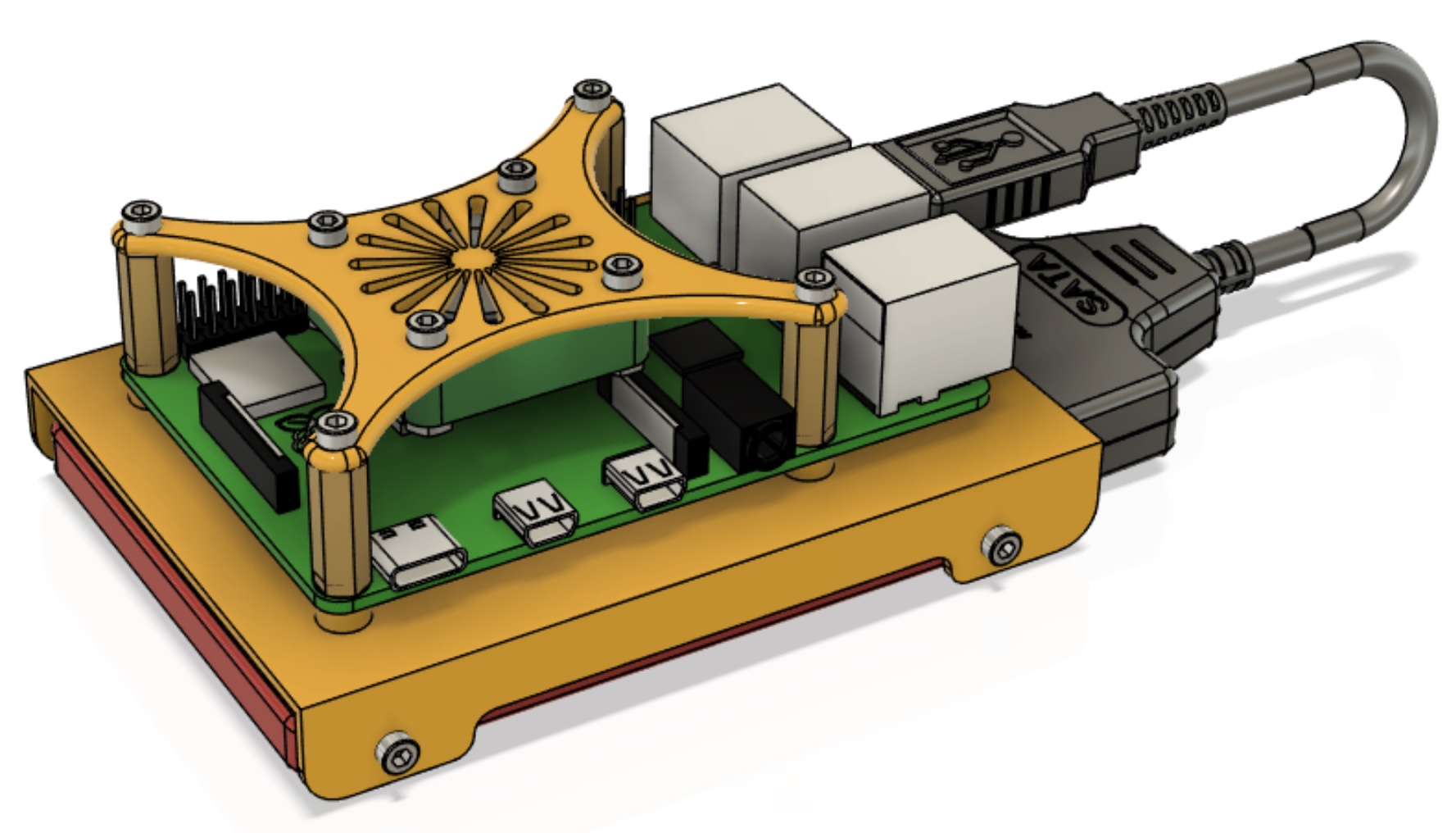 Raspberry Pi Skeleton Fan Cooled SSD Caddy
