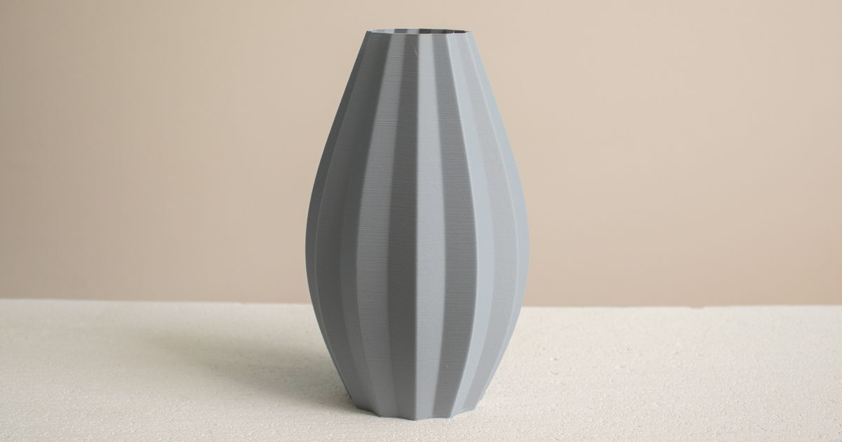 Ellipse Vase with Stripes by Slimprint Download free STL model