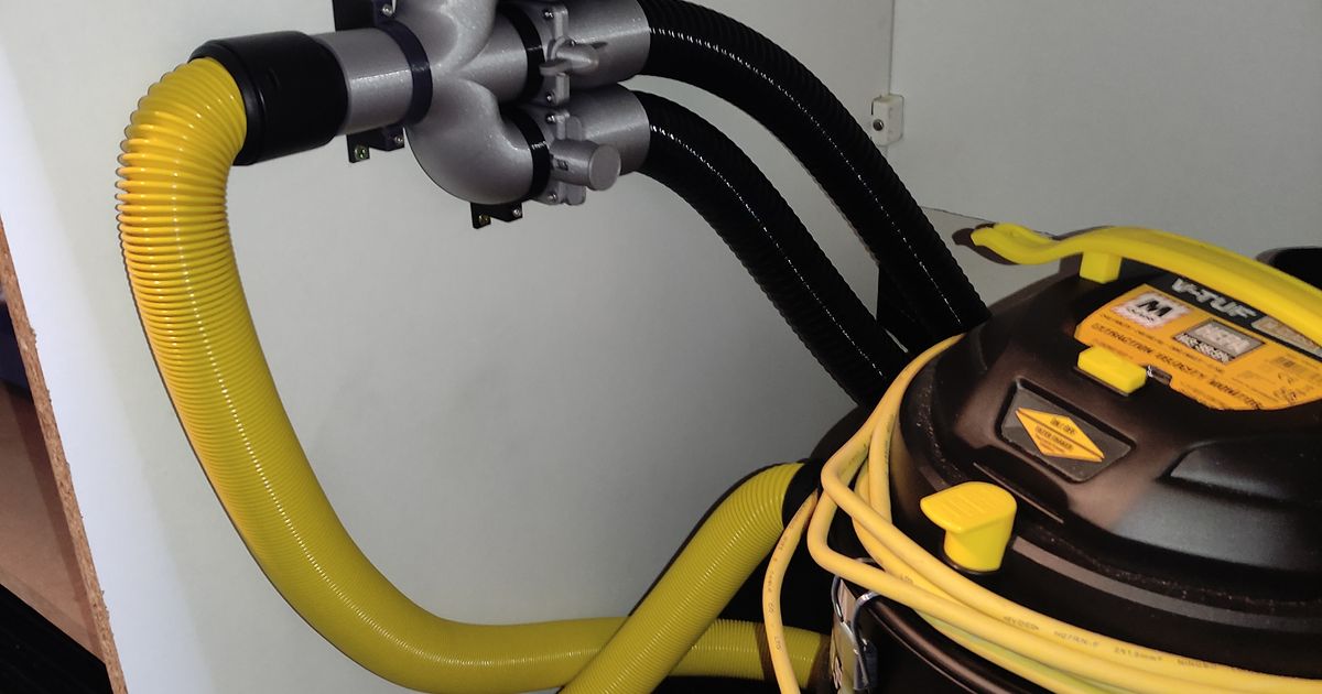 Dust extraction/hoover 3way valved manifold/splitter by bart