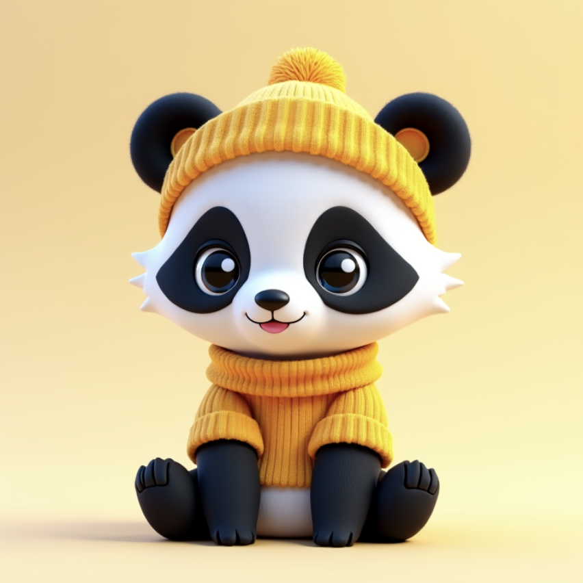 Panda With a Yellow Hat