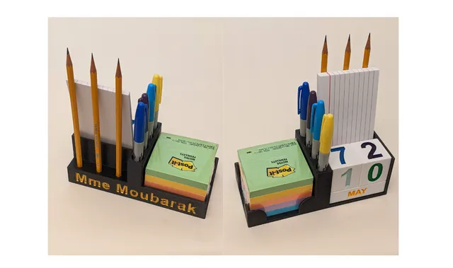 Desk Organizer with Date - Custom Teacher Gift