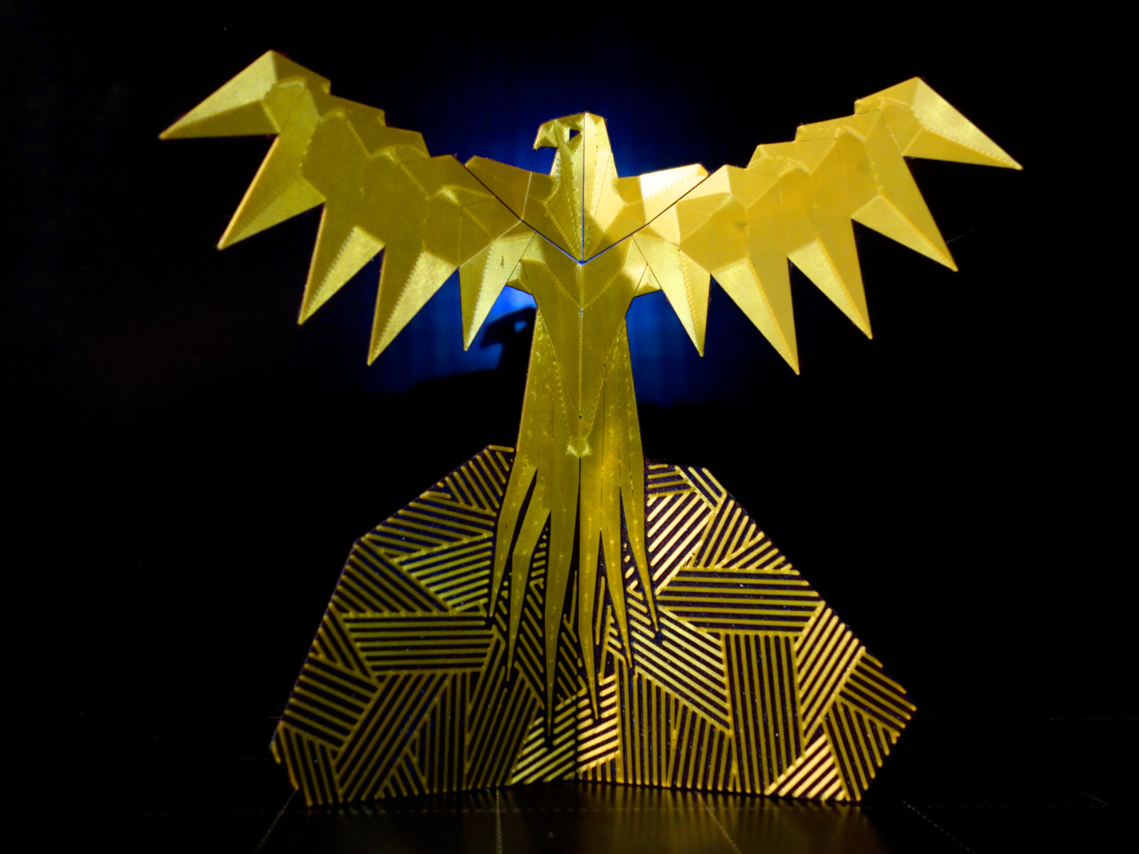 Origami print on fabric popup Phenix