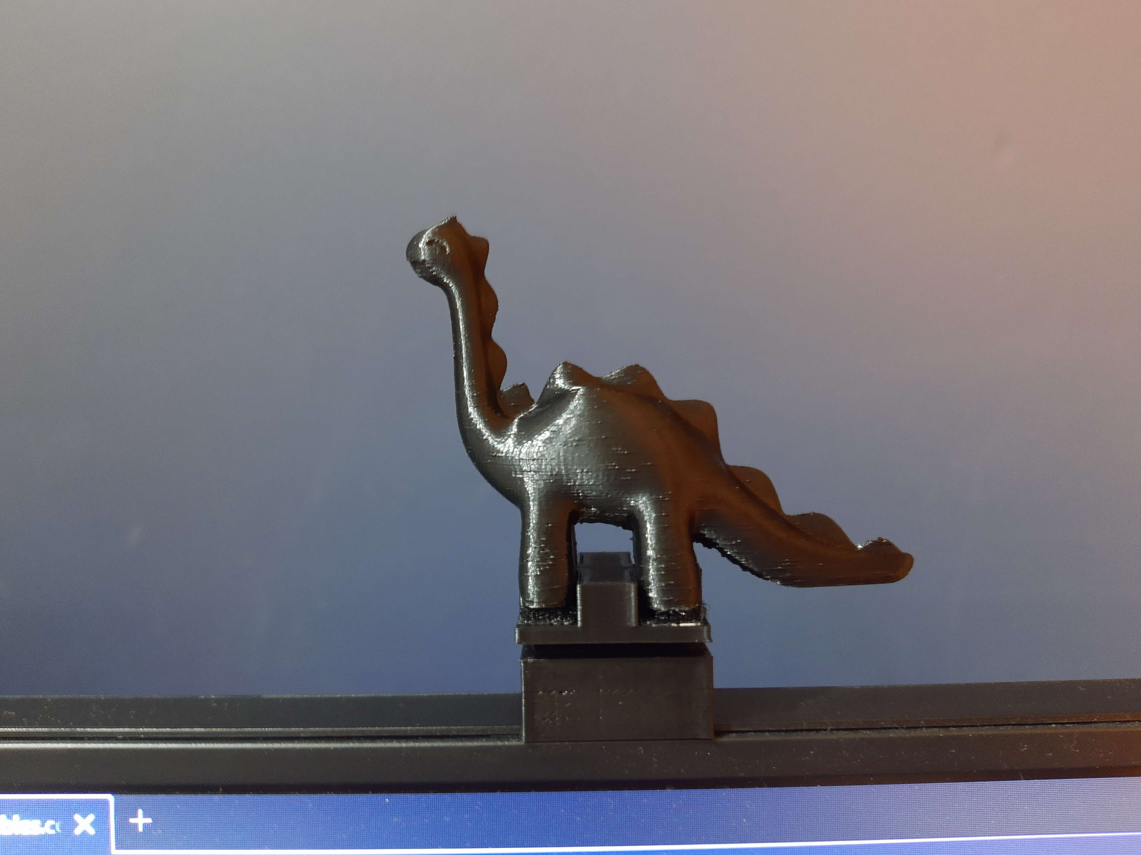 Monitor mount for Cute Stylized Dinosaur Toy