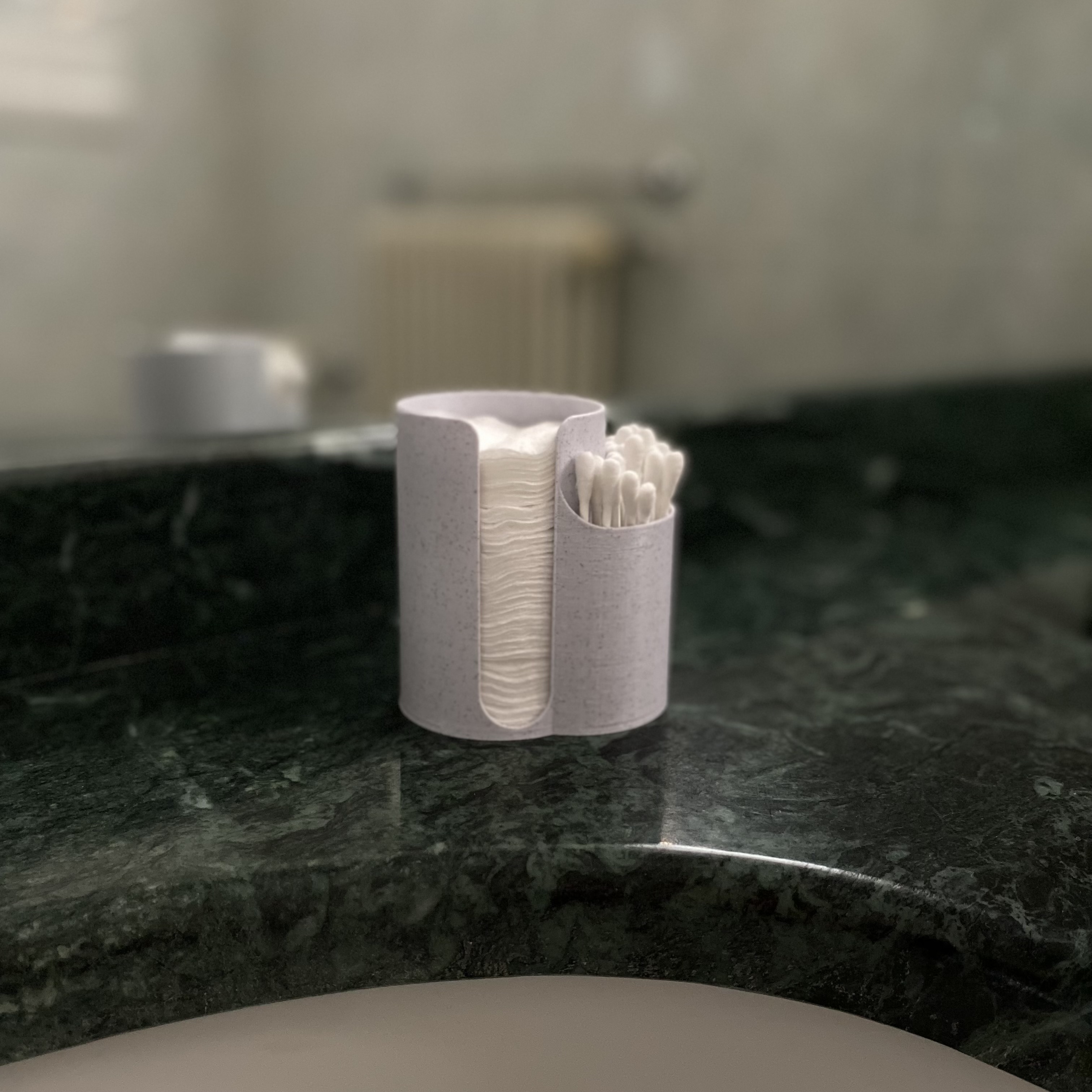toilet organizer cotton disk and swab holder 3D model thumbnail