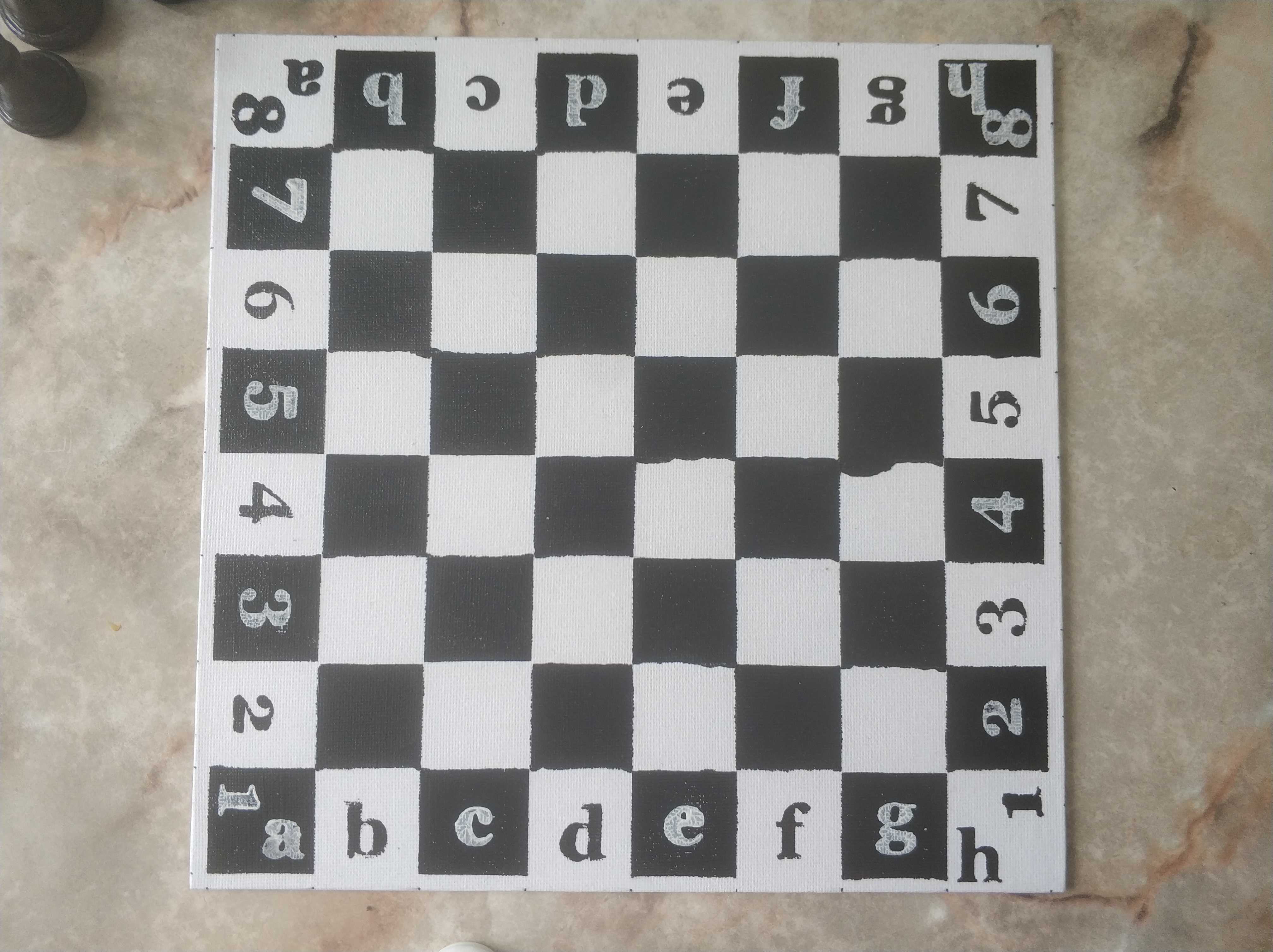 Letter & Digit Stamps for a Chess Board