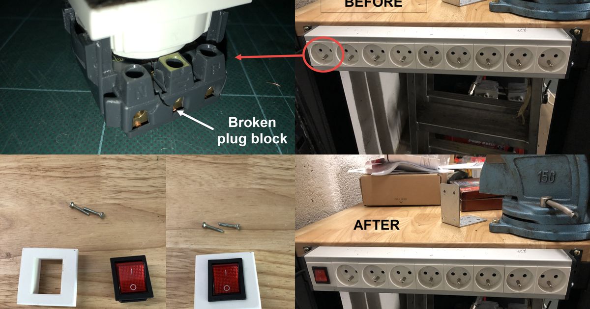 Switch holder for power strip LEGRAND by Regis Download free STL