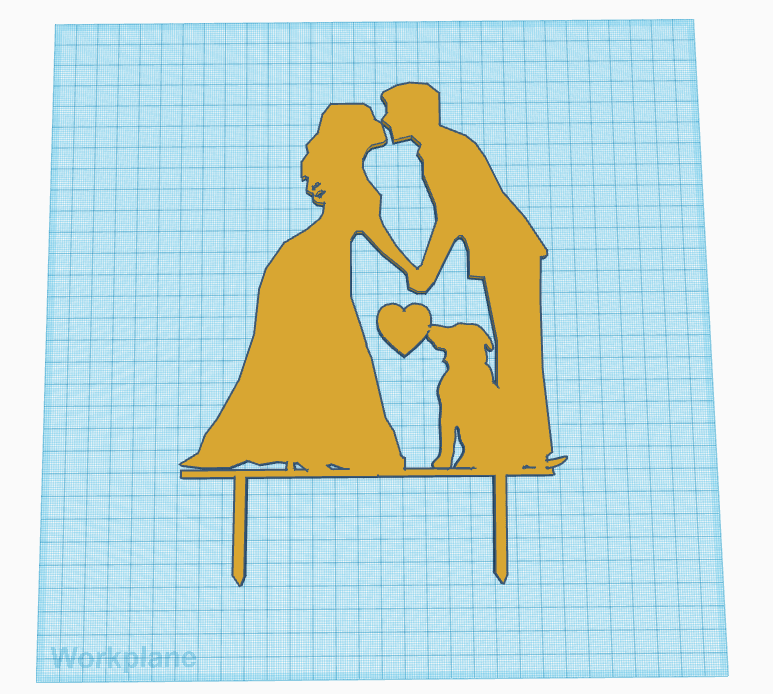 Cake topper - couple with dog