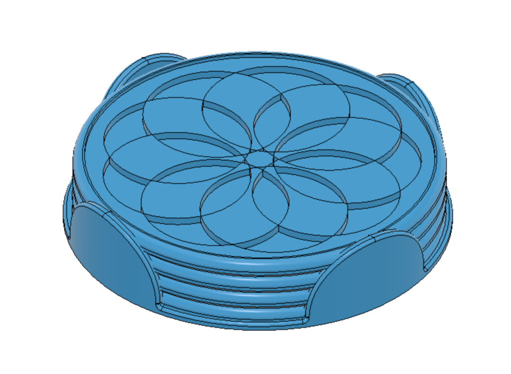 Circle Drink Coasters + Holder