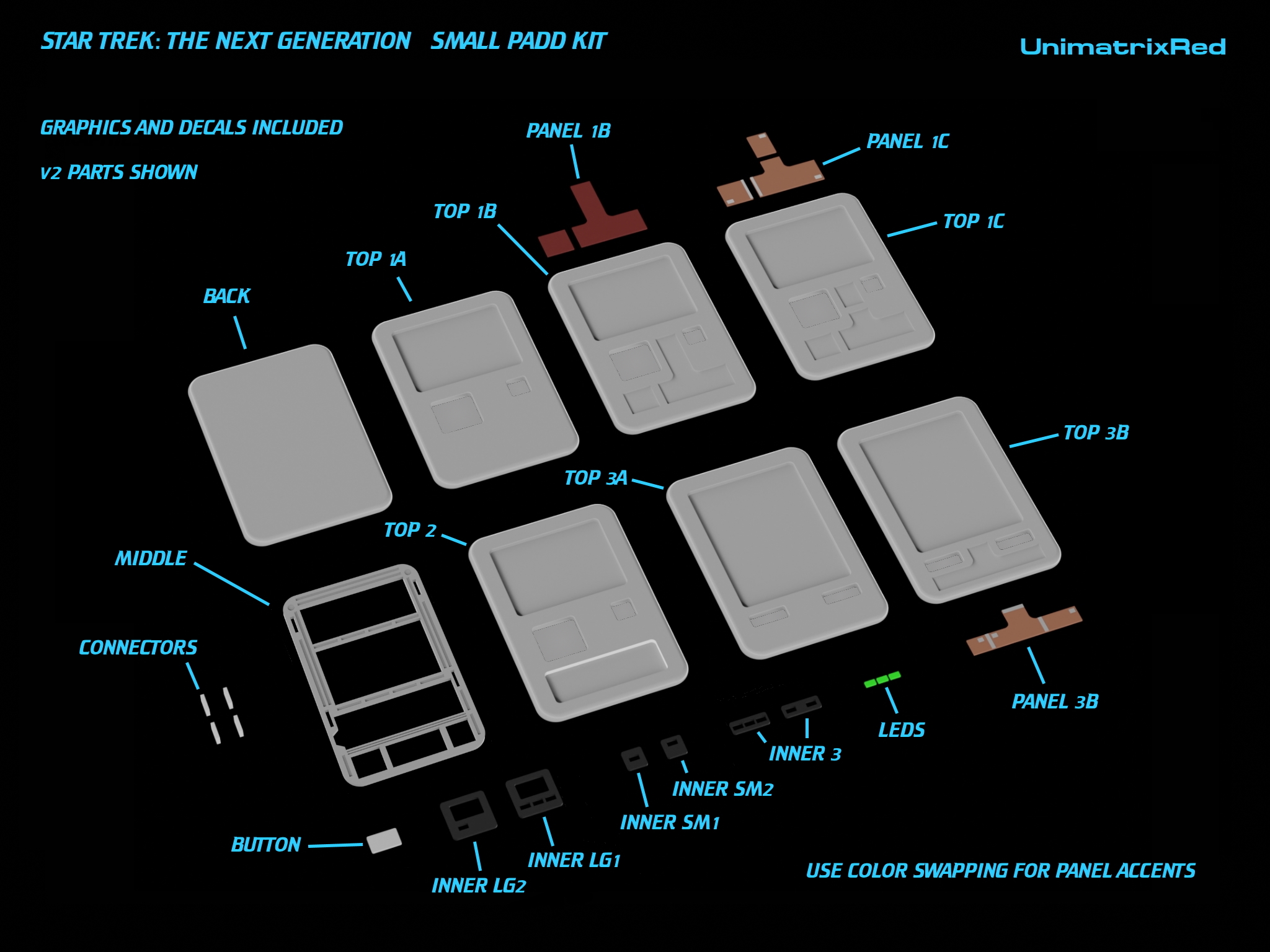 Star Trek TNG Small PADD Variants by 𝗨𝗻𝗶𝗺𝗮𝘁𝗿𝗶𝘅𝗥𝗲𝗱🪐🌠 Download free STL