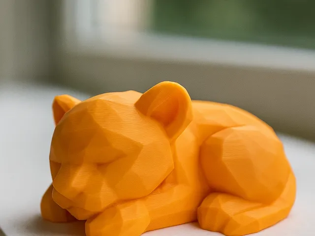 Low-Poly Lion Cub – Sleeping
