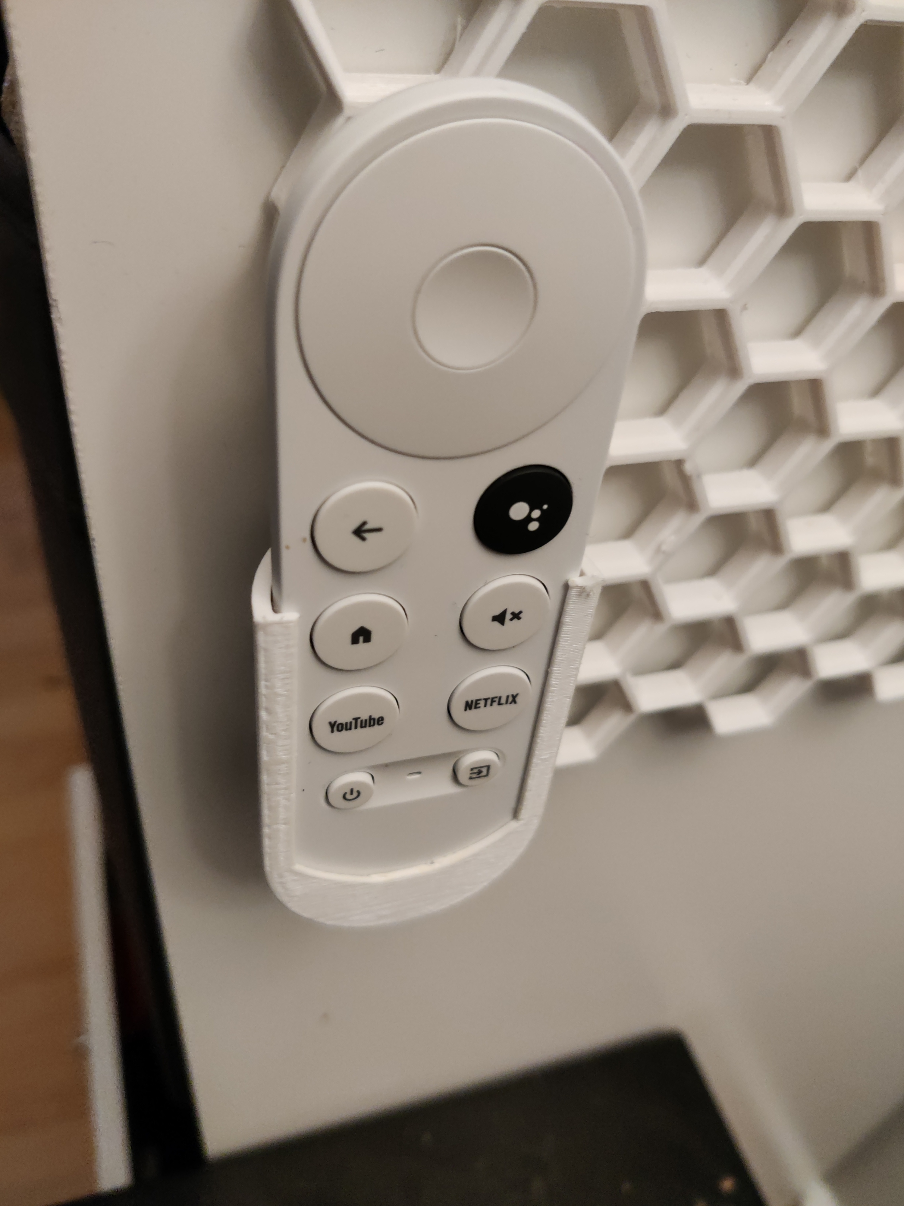 chromecast remote holder - Honeycomb wall
