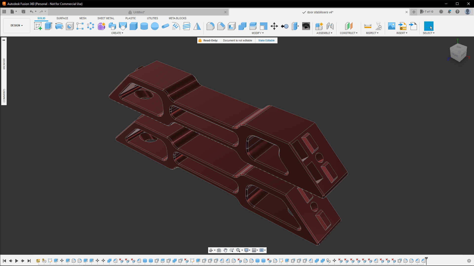 Voron 0 / 0.1 / 0.2 Door stabilizers (two magnet)