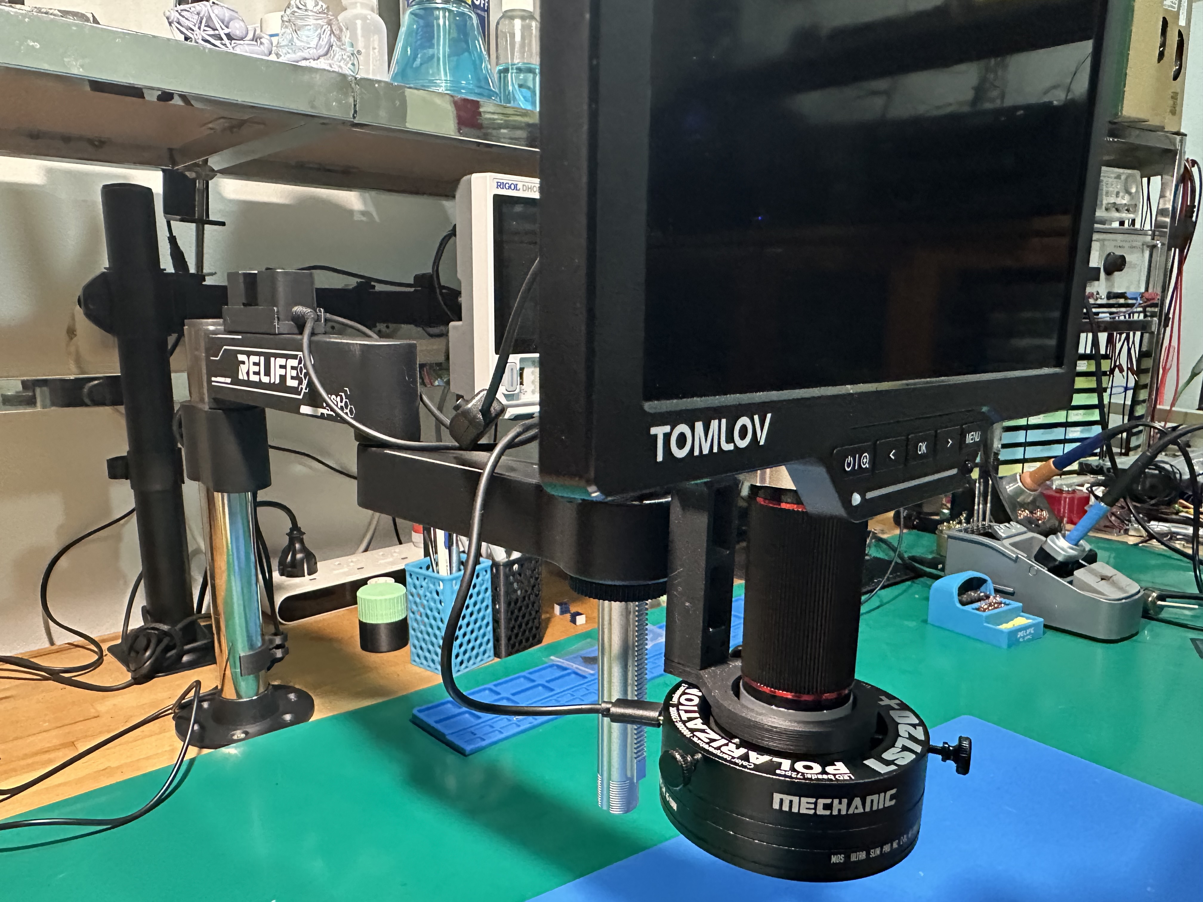 TOMLOV microscope adapter for standard arm & 48mm Ring Led Light