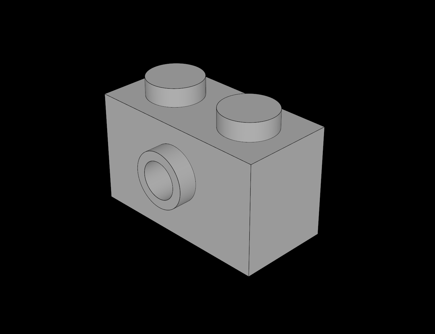 Lego Compatible (86876.dat) Brick  1 x  2 with Centred Stud on Long Side