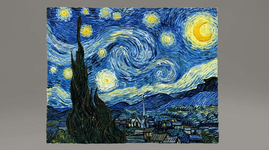 Famous Art - Starry Night -  Vincent van Gogh - 1889