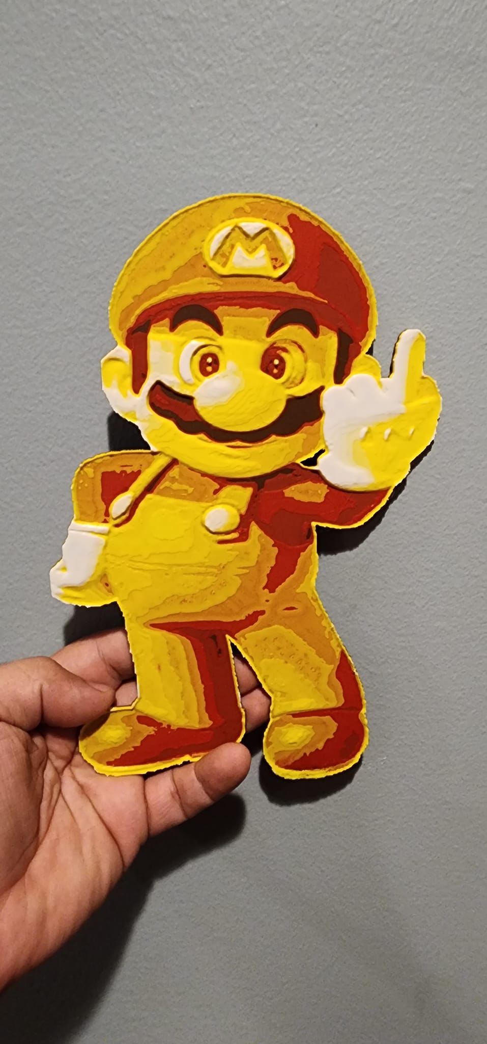 Sepia Middle Finger Italian Plumber Hueforge 4 color print
