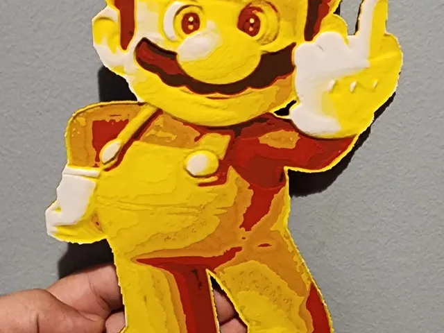 Sepia Middle Finger Italian Plumber Hueforge 4 color print