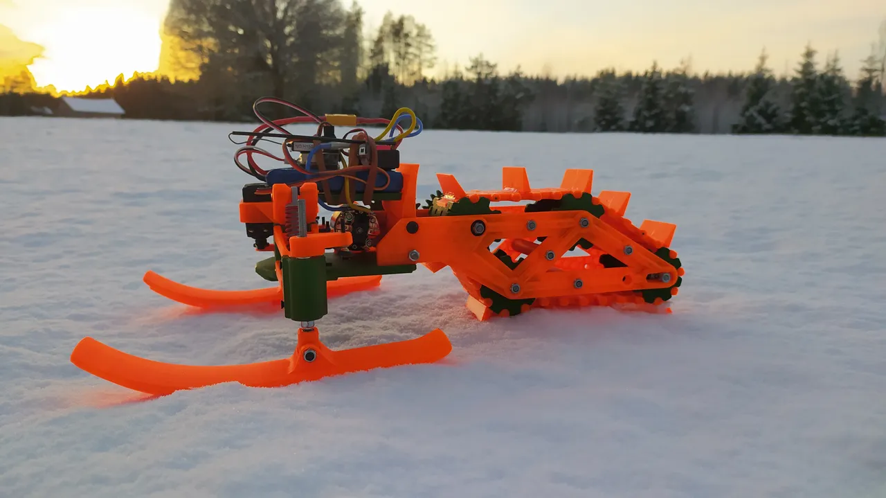 Open Source 3D Printed RC Snowmobile (Open rc f1 electronics) by