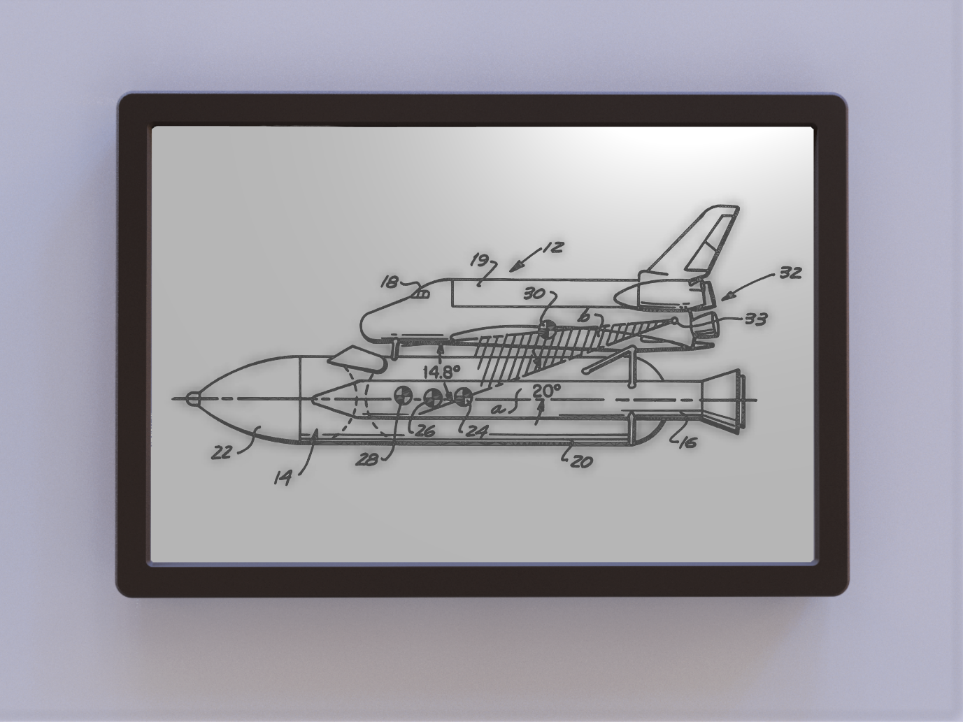 Space Shuttle Patent Art - Side