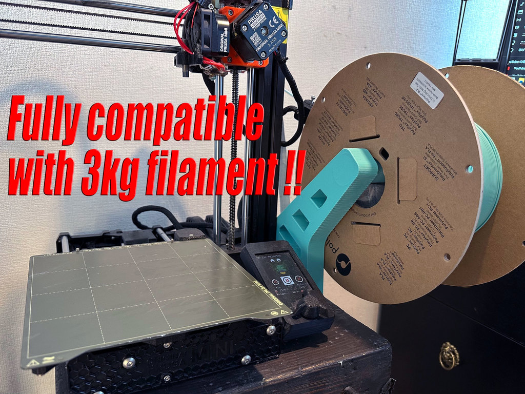 Prusa Mini "Massive" Spool holder(13kg filament suitable) by CodeName