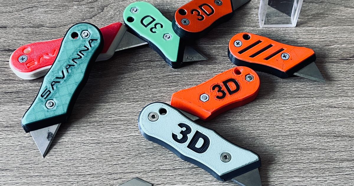 Replaceable razor blade utility knife by 3DPrintBurgas Download free