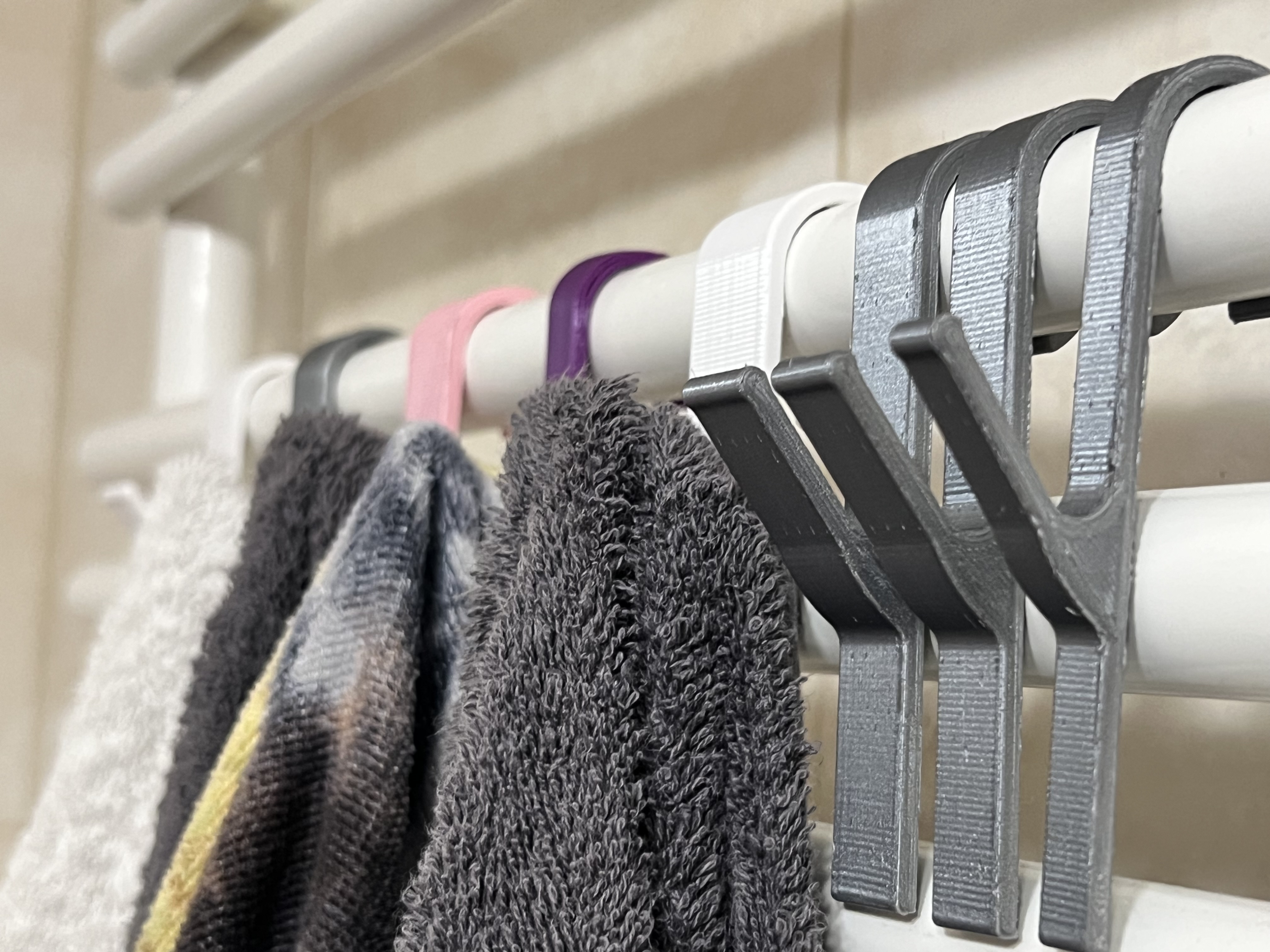 Hefty Bathroom Towel Hook with clip for heatsink