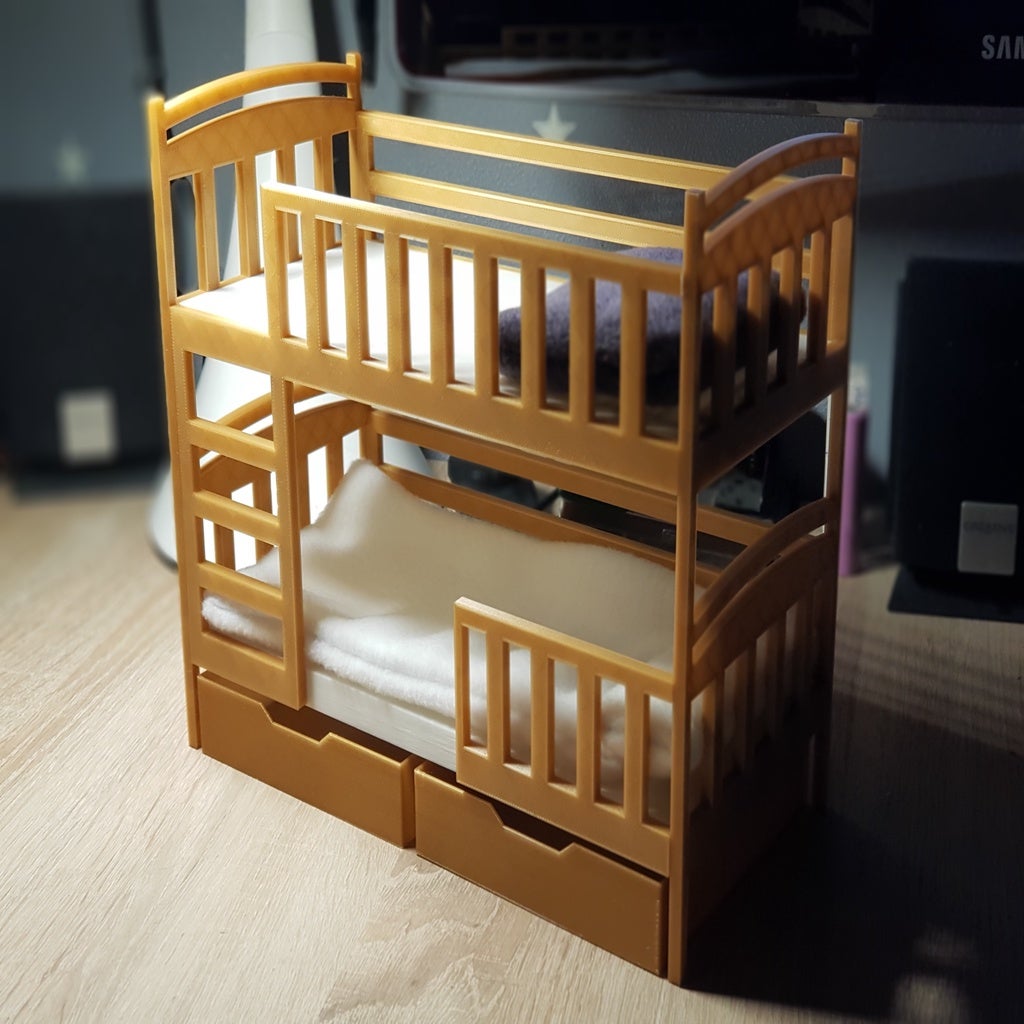 Bunk bed with two drawers, for dolls
