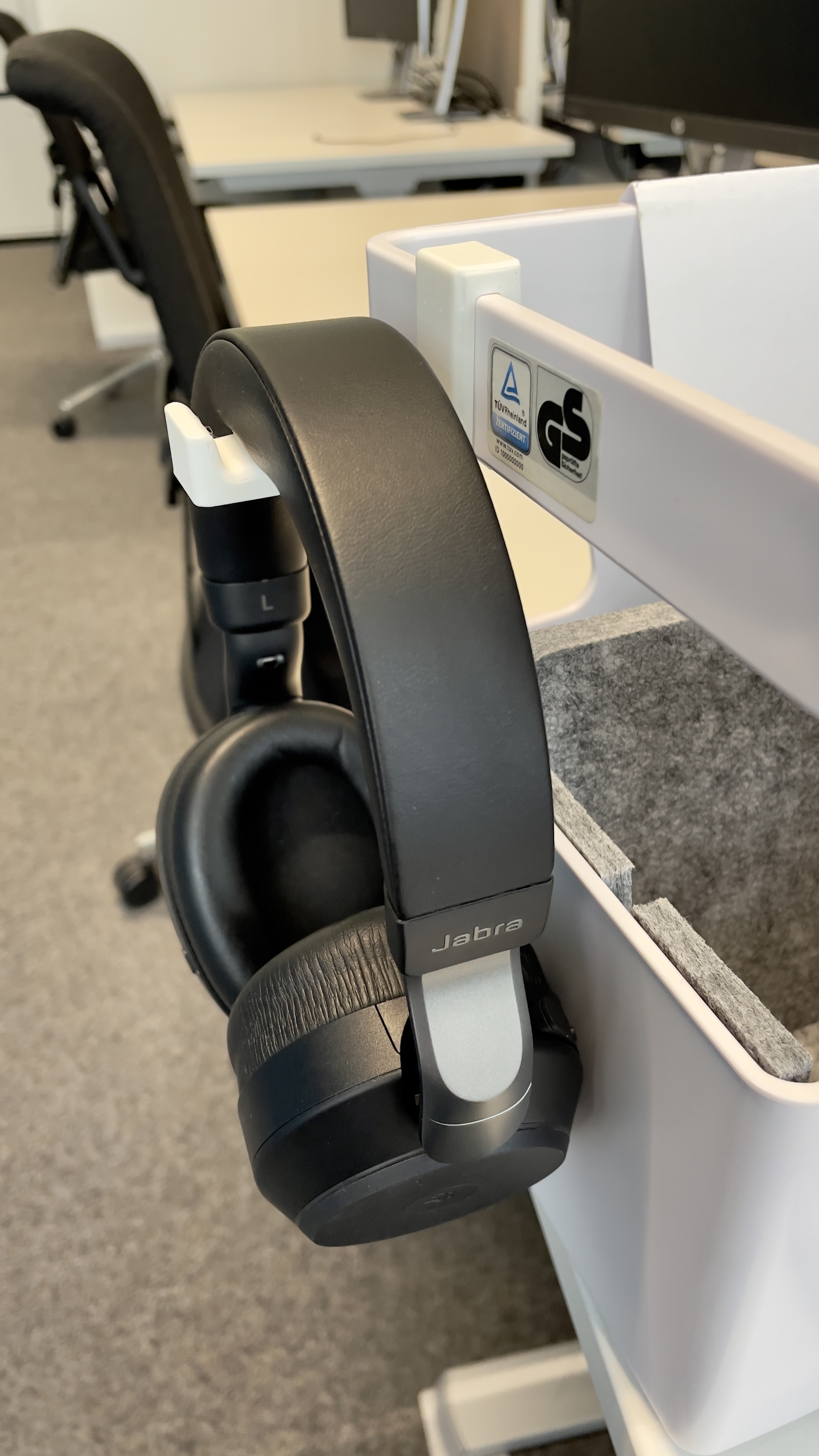 Headset hanger for Haworth toolbox - Office