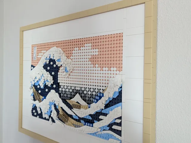 The Great Wave Lego wall mount